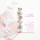 ブライダルシャワーホットピンクボタニカルフローラ 招待状