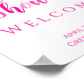 ブライダルシャワーホットピンクモダンパーティー歓迎ポスター ポスター (角)