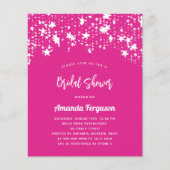 ブライダルシャワーホットピンク星予算の招待 (正面)