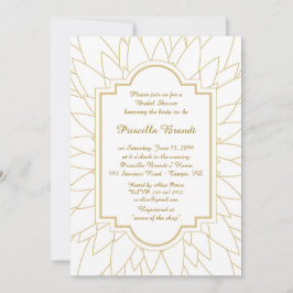 ブライダルシャワーホナリング、モネズダリアスタイル、ホワイト 招待状
