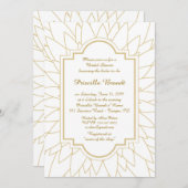 ブライダルシャワーホナリング、モネズダリアスタイル、ホワイト 招待状 (正面/裏面)