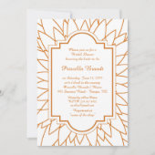 ブライダルシャワーホノリング，モネのダリアスタイル，白 招待状 (正面)