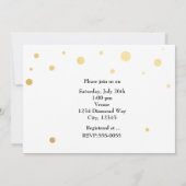 ブライダルシャワーホワイトゴールドフォイルモダンカード招待状 招待状 (裏面)