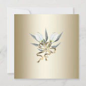 ブライダルシャワーホワイトチューリップ金ゴールド招待状 招待状 (裏面)