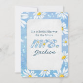 ブライダルシャワーホワイトデイジーオンブルー 招待状 (正面)
