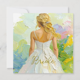 ブライダルシャワーホワイトドレスの抽象芸術背景 カード