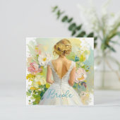 ブライダルシャワーホワイトドレスの抽象芸術背景 カード (スタンド正面)