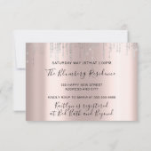 ブライダルシャワーホワイトドレスシルバーグレーシルバーバラ 招待状 (裏面)