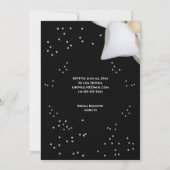 ブライダルシャワーホワイトマグノリアエレガントブラック 招待状 (裏面)