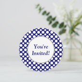 ブライダルシャワーホワイト水玉模様オンブルー招待状 招待状 (スタンド正面)