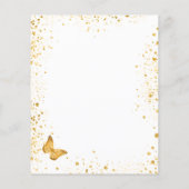 ブライダルシャワーホワイト金ゴールドバタフライバジェット招待状 チラシ (裏面)