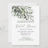 ブライダルシャワーボタニカルグイタリアンリーンオリーブブランチ 招待状 (正面)