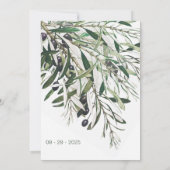 ブライダルシャワーボタニカルグイタリアンリーンオリーブブランチ 招待状 (裏面)