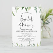 ブライダルシャワーボタニカルグリーン招待状 招待状 (スタンド正面)