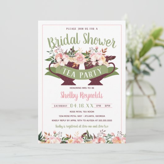 ブライダルシャワーボホティーパーティの招待状 招待状 (スタンド正面)