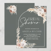 ブライダルシャワーボホパンパスグラス招待状 招待状 (正面/裏面)