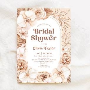 ブライダルシャワーボホフローラモカ 招待状