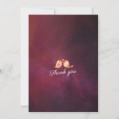 ブライダルシャワーボホフローラ羽毛ブルゴーニュレッド 招待状 (裏面)