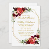 ブライダルシャワーボホブルゴーニュフローラ招待状G 招待状 (正面/裏面)