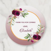 ブライダルシャワーボホ花模様ブルゴーニュシナモンバラ フェイバータグ (裏面)