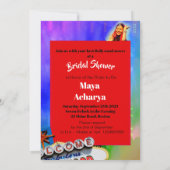 ブライダルシャワーボリウッドインディアンモダン 招待状 (裏面)