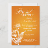 ブライダルシャワーポエレガントピーオレンジ 招待状 (正面)
