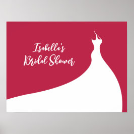 ブライダルシャワーポスタエレガントービバマゼンタ ポスター