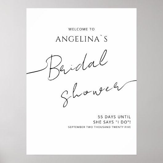 ブライダルシャワーポスターモダンデザイン。 ポスター (正面)