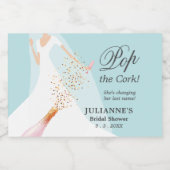 ブライダルシャワーポップ・アートのザコルク スパークリングワインラベル (シングルラベル)