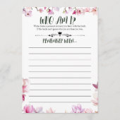 ブライダルシャワーマイゲーム 招待状 (正面)