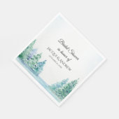 ブライダルシャワーマウンテンパインズレイクサイドウォーターカラー スタンダードランチョンナプキン (角)