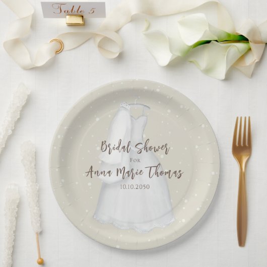 ブライダルシャワーミニマシンプルリスト結婚のドレス ペーパープレート (ウェディング)