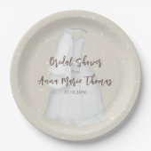 ブライダルシャワーミニマシンプルリスト結婚のドレス ペーパープレート (正面)