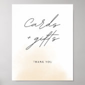 ブライダルシャワーミニマルカードとギフトのサイン ポスター (正面)