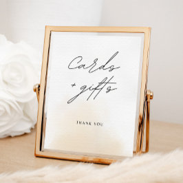 ブライダルシャワーミニマルカードとギフトのサイン ポスター