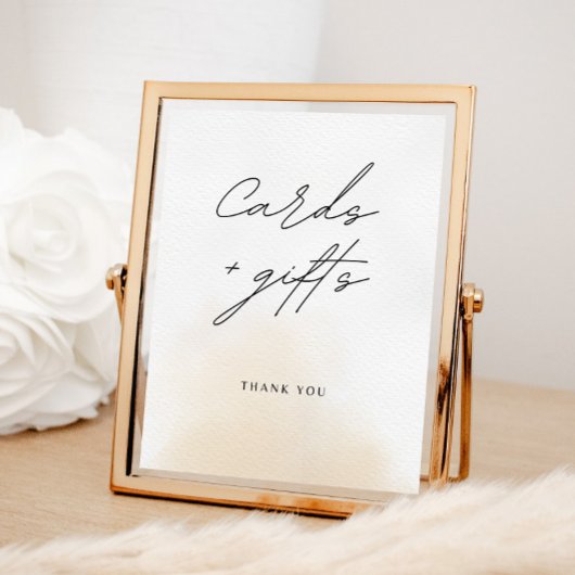 ブライダルシャワーミニマルカードとギフトのサイン ポスター