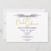ブライダルシャワーミニマルハーブラベンダーフラワーバンドル 招待状 (正面)