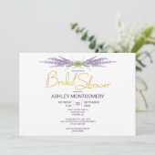 ブライダルシャワーミニマルハーブラベンダーフラワーバンドル 招待状 (スタンド正面)
