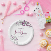 ブライダルシャワーミニマルパープルベリー葉ズ ペーパープレート (パーティー)