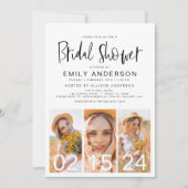 ブライダルシャワーミニマルQRコードシンプル写真 招待状 (正面)