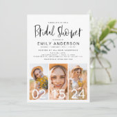 ブライダルシャワーミニマルQRコードシンプル写真 招待状 (スタンド正面)