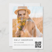 ブライダルシャワーミニマルQRコードシンプル写真 招待状 (裏面)