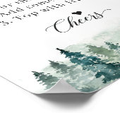 ブライダルシャワーミモサバーサインウィンターパインツリーズ ポスター (角)