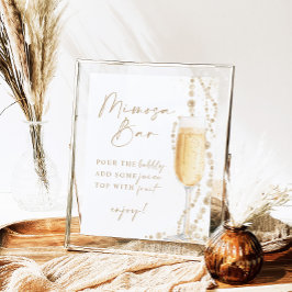 ブライダルシャワーミモサバーサインパール&プロセッコ ポスター