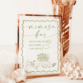 ブライダルシャワーミモサバーサイン、農家市場 招待状