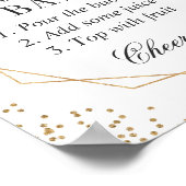 ブライダルシャワーミモサバーホワイトグリーン金ゴールドフローラ ポスター (角)