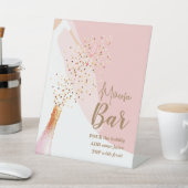 ブライダルシャワーミモサバー赤面ピンク 台座サイン (インサイチュ)