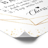 ブライダルシャワーミモザバーの看板 ブラッシュピンク フローラル ポスター (角)