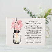 ブライダルシャワーメイスンジャーとワイルドフラワー 招待状 (スタンド正面)