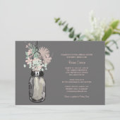 ブライダルシャワーメイスンジャーとワイルドフラワー 招待状 (スタンド正面)